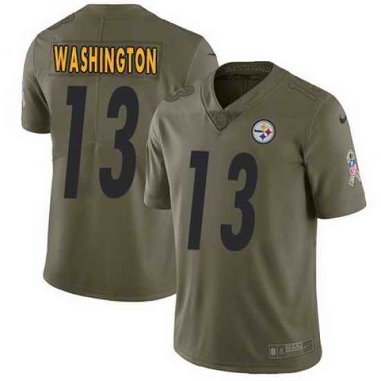 Nike Steelers #13 James Washington Olive Mens Stitched NFL Limited 2017 Salute To Service Jersey